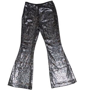 NWT Anthropologie Joni reptile print flare retro inspired pants size 4